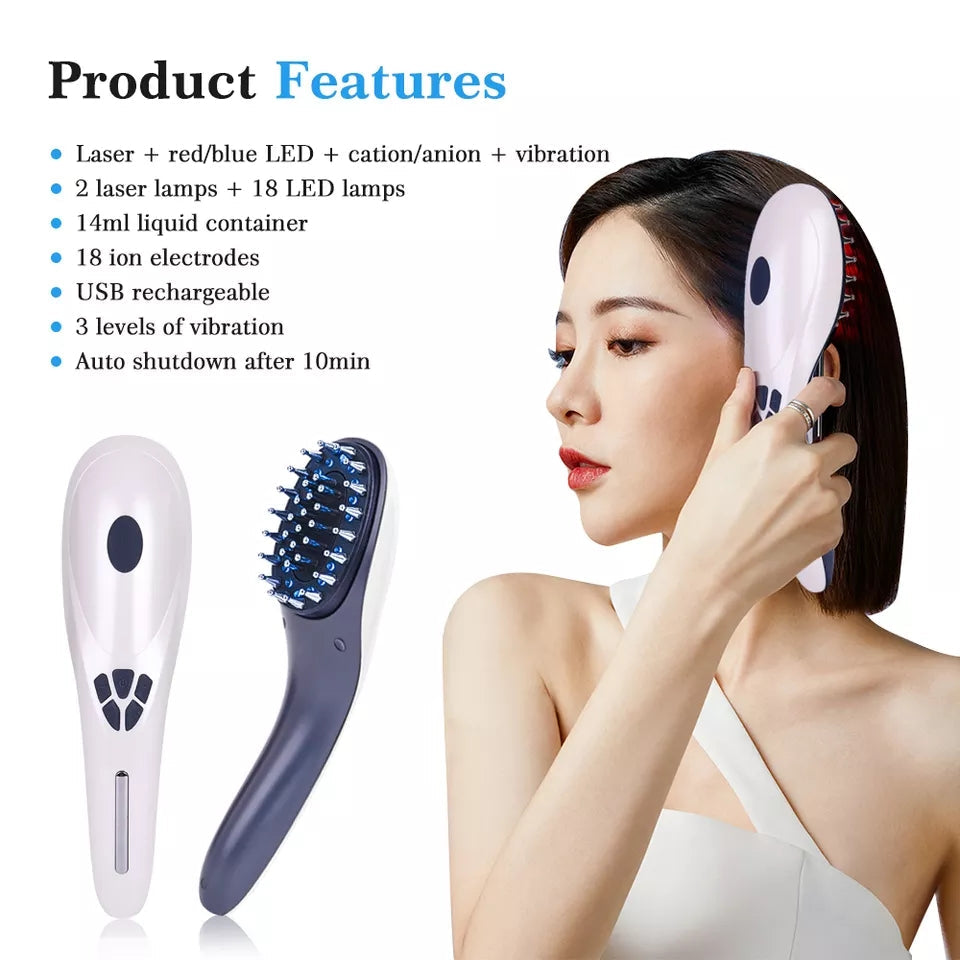 ELECTRIC LASER HAIR GROWTH COMB ANTI HAIR LOSS MASSAGE THERAPY ION VIBRATION RED BLUE LIGHT ELECTRIC LASER HAIR GROWTH